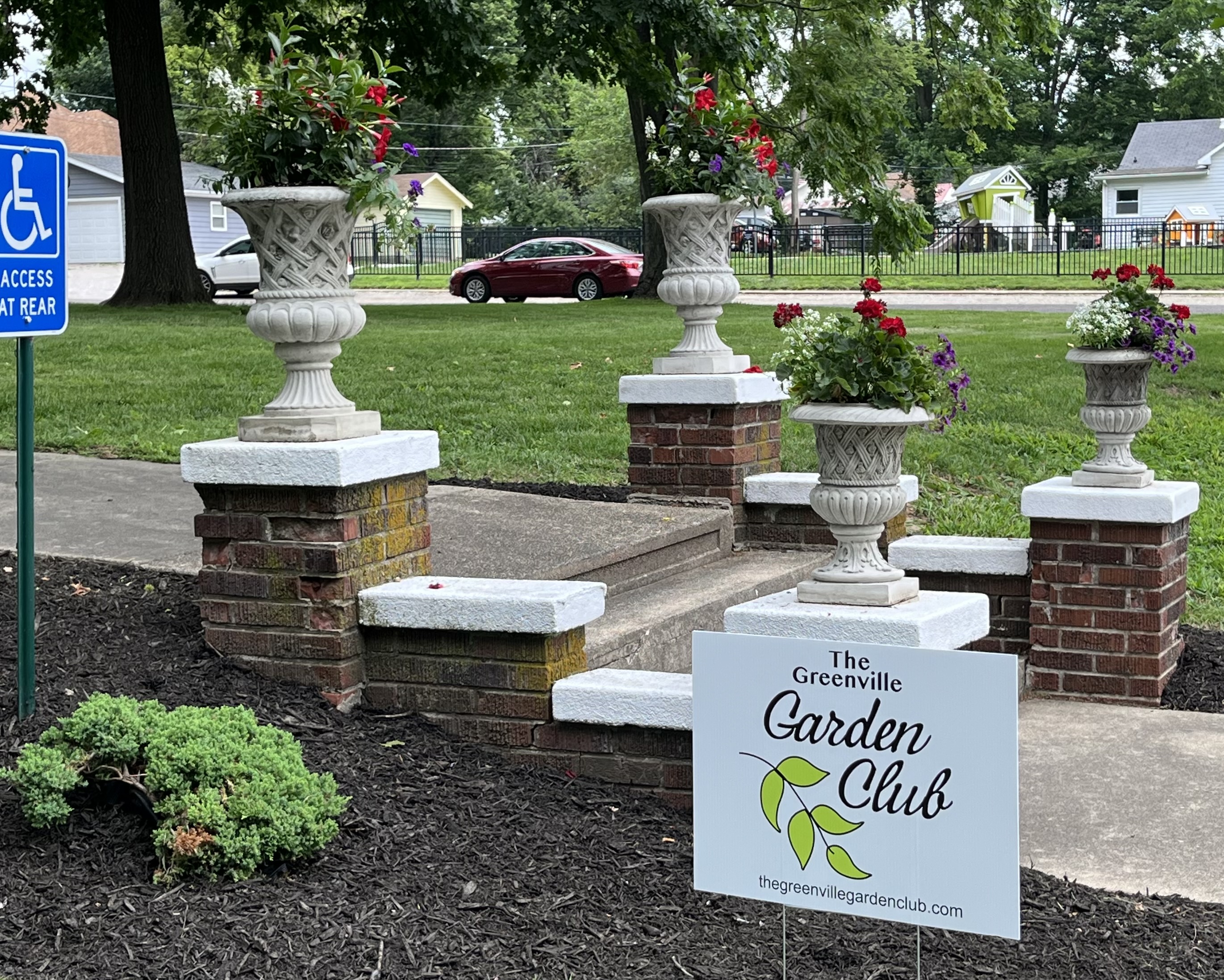 Floral centerpieces created by the Greenville Garden Club for the America 250 Garden Party